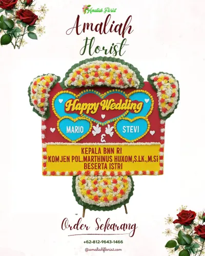 Karangan Papan Bunga Pernikahan di Rappojawa